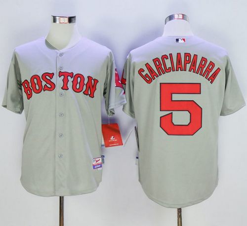 Red Sox #5 Nomar Garciaparra Grey Cool Base Stitched MLB Jersey